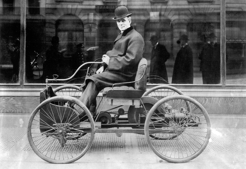 Henry Ford driving his Quadricycle in 1896